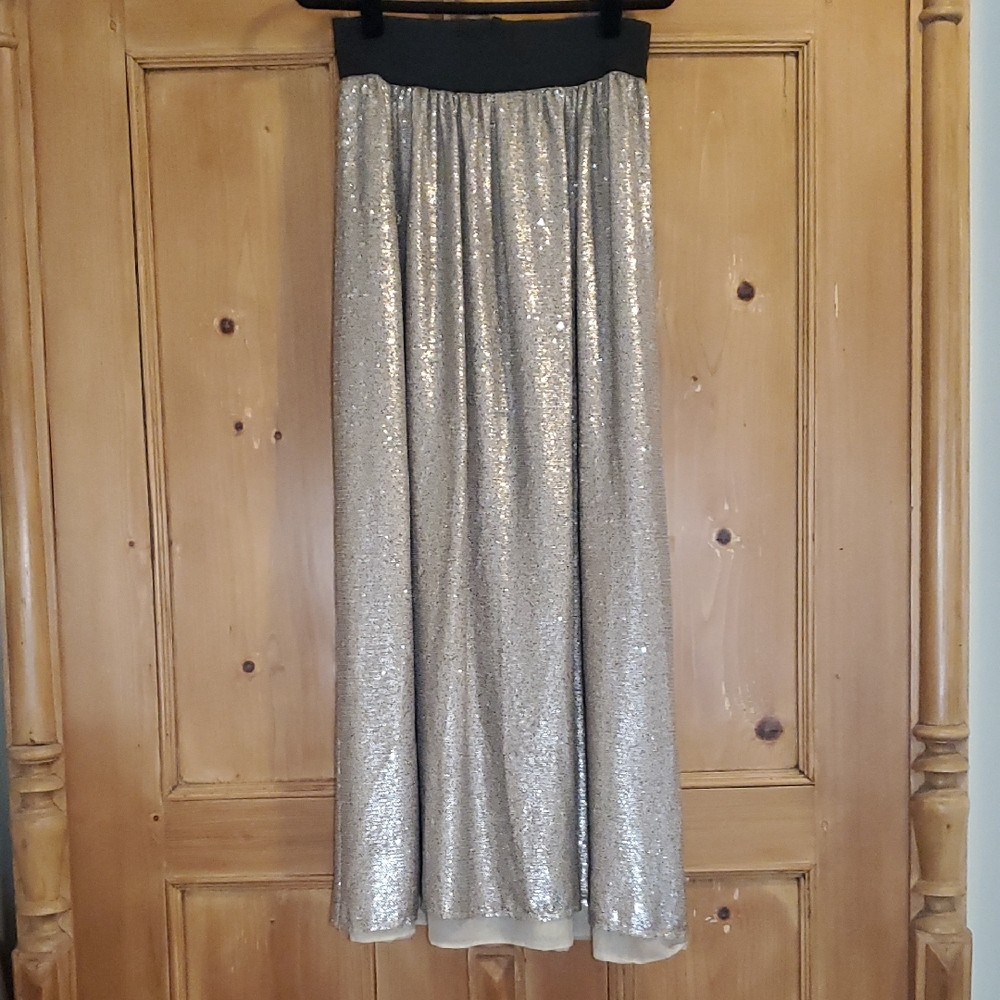 Free People Sequin Boho Maxi Skirt